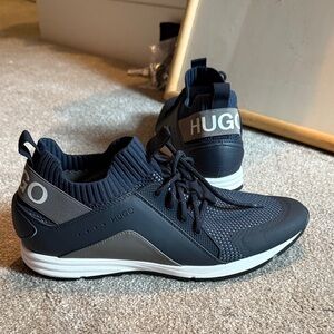 HUGO Men's Black and Gray Sneakers